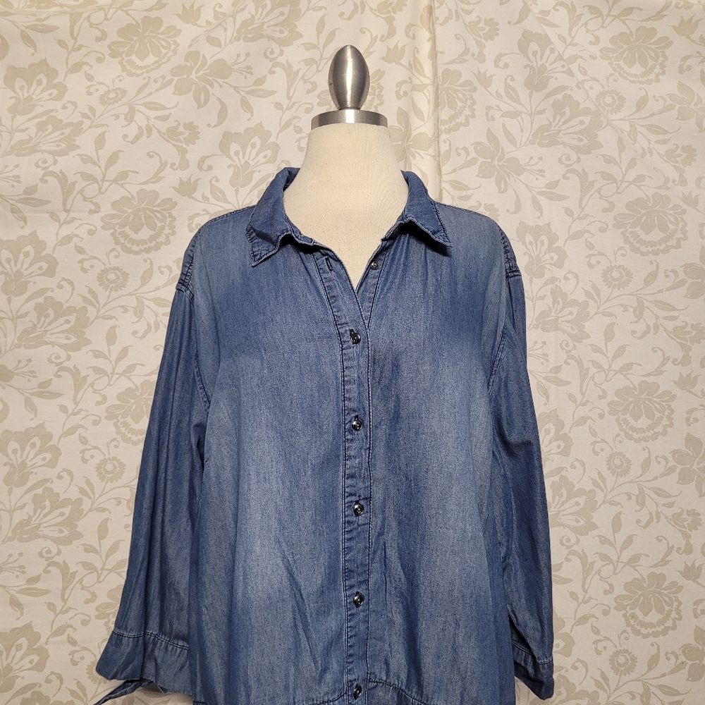 Lane Bryant Button Front Chambray Top Plus Size 2… - image 2